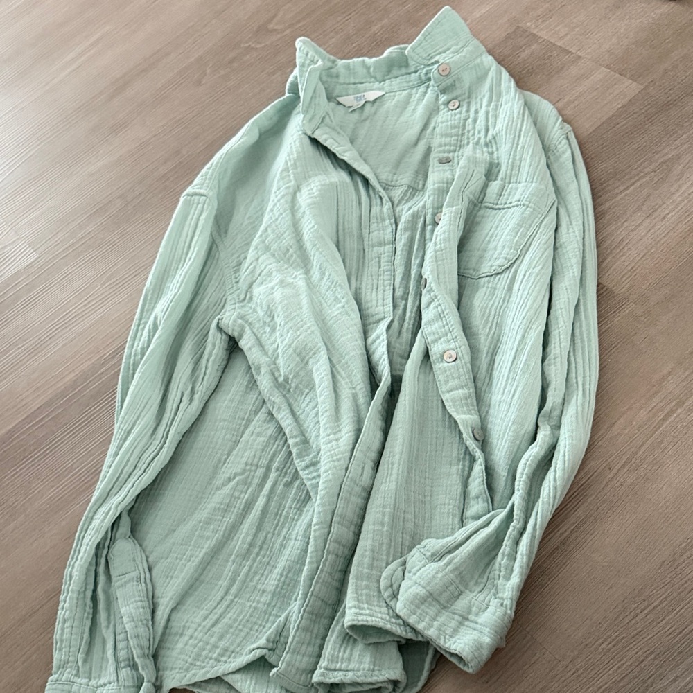 Mint Green Button-Up Shirt